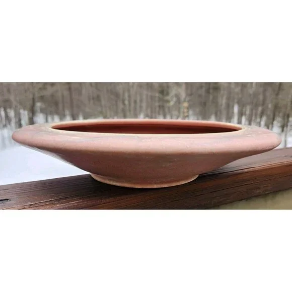 Roseville American Art Pottery Vintage Deco Pink Cremona Shallow Oval Bowl 1928 - Picture 5 of 8